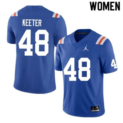 Women's Florida Gators #48 Noah Keeter NCAA Nike Blue Throwback Authentic Stitched College Football Jersey ORL8162QI